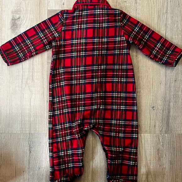 Little Me 12M Plaid soft Pj Onesie - Picture 3 of 5